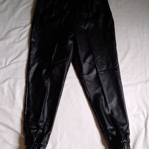 Rue21 Black Faux Leather Jogger Pants